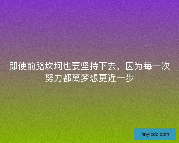 即使前路坎坷也要坚持下去，因为每一次努力都离梦想更近一步