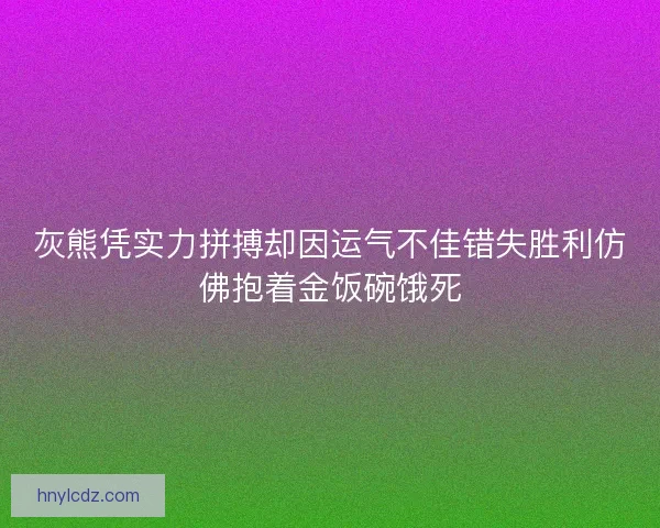灰熊凭实力拼搏却因运气不佳错失胜利仿佛抱着金饭碗饿死