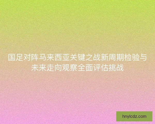国足对阵马来西亚关键之战新周期检验与未来走向观察全面评估挑战